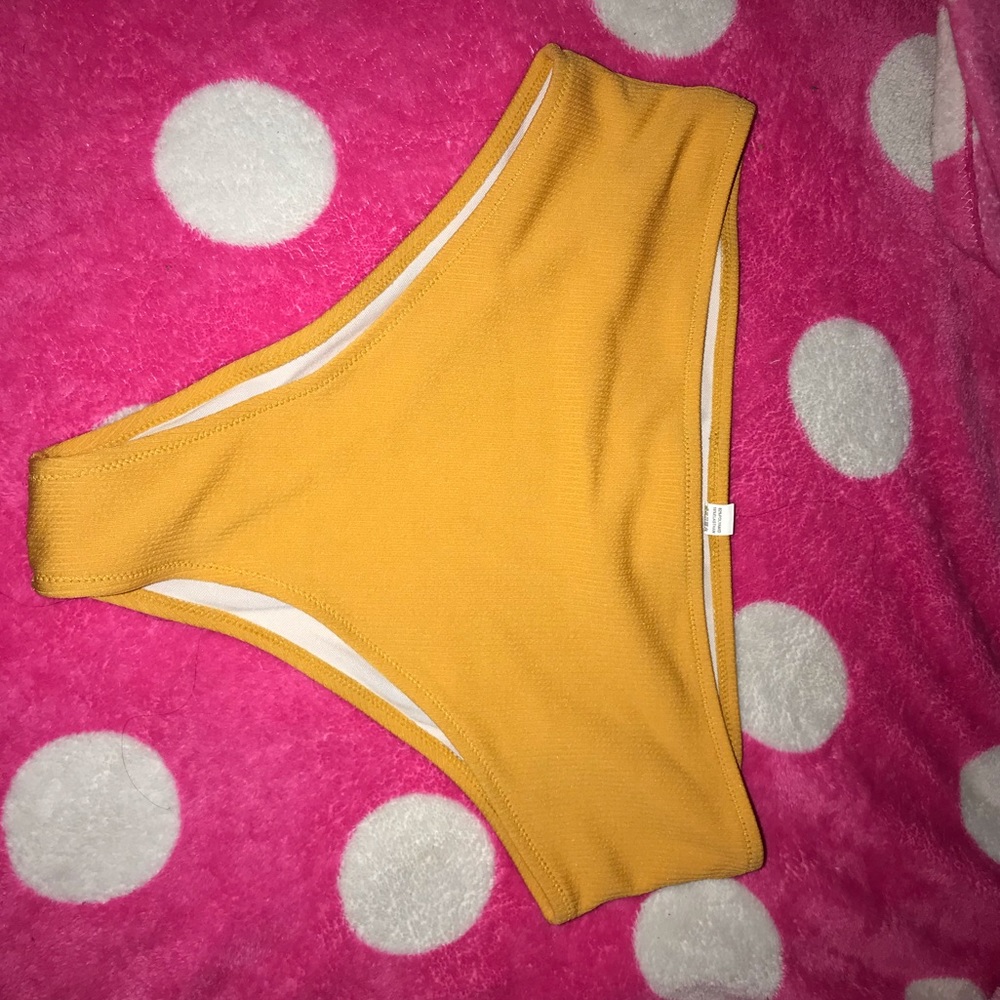 Yellow high waisted Swim bottoms from SHEIN